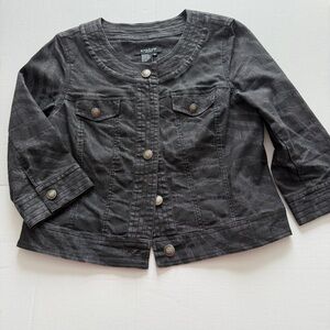 Sandros black zebra patterned women's jean jacket sz M